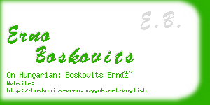 erno boskovits business card